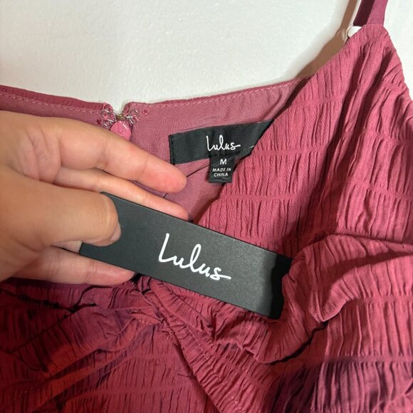 NWT Lulu's Cue the Cuteness Mauve Purple Twist-Front Midi Dress - Picture 4 of 6
